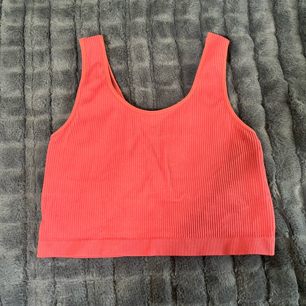 Forever 21 Coral Ribbed Tank Top